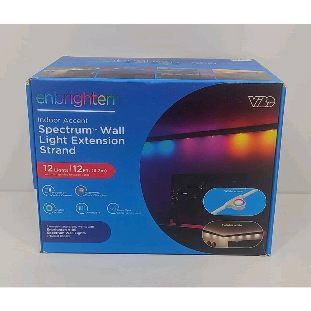 Enbrighten Vibe Spectrum Indoor 12' W/12 LED Wall Light EXTENSION STRAND